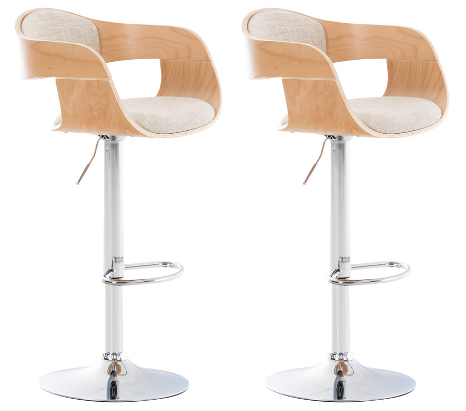 2er Set Barhocker Kingston Stoff