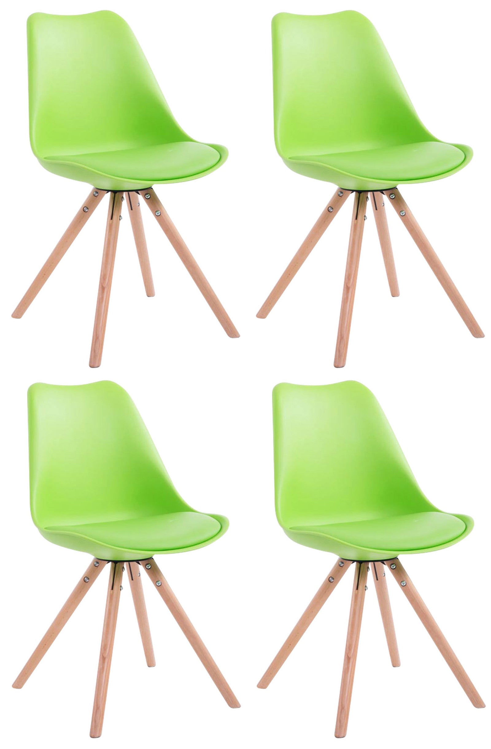 4er Set Stühle Toulouse Kunstleder Rund Secundaire afbeelding