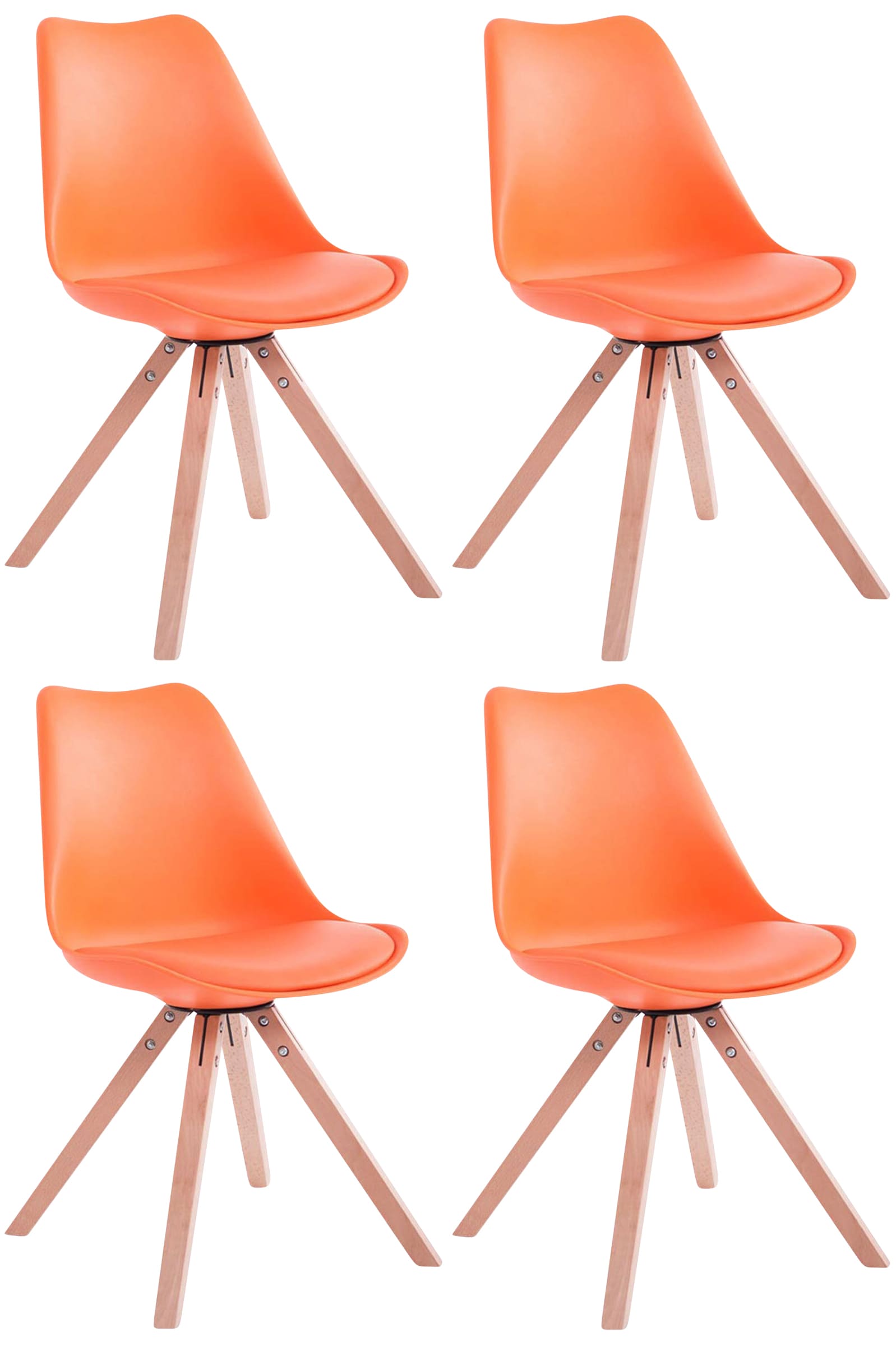 4er Set Stühle Toulouse Kunstleder Square Secundaire afbeelding