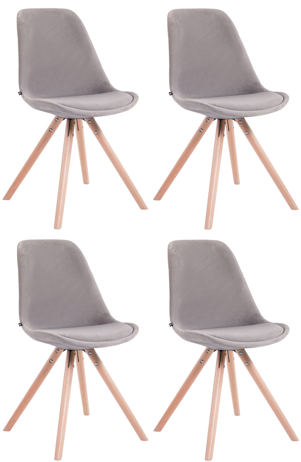 4er Set Stühle Toulouse Samt Rund