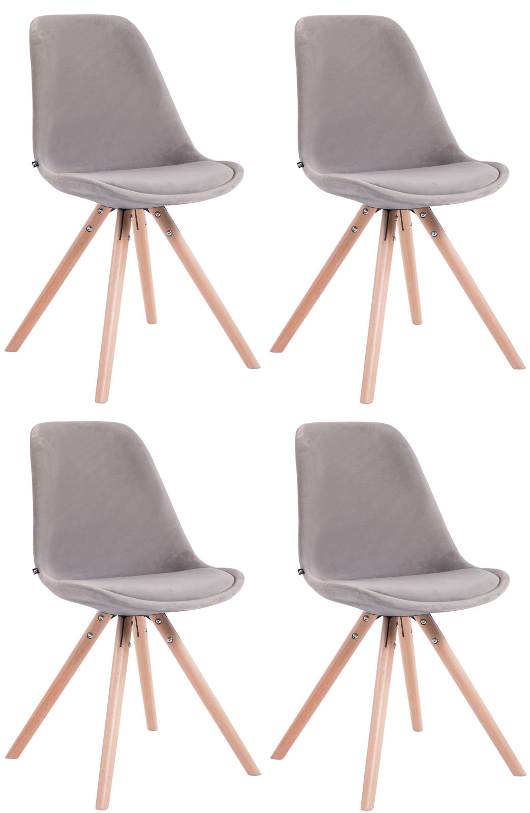 4er Set Stühle Toulouse Samt Rund