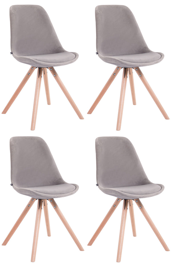 4er Set Stühle Toulouse Samt Rund