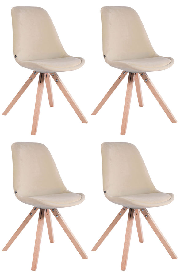 4er Set Stühle Toulouse Samt Square