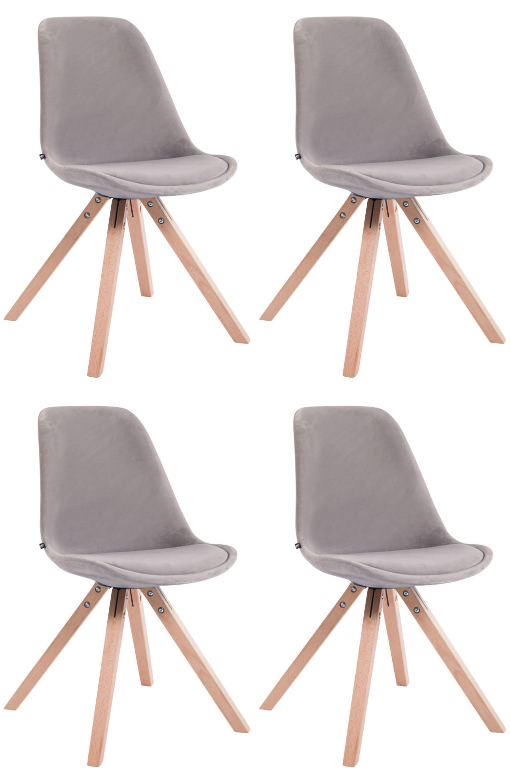 4er Set Stühle Toulouse Samt Square