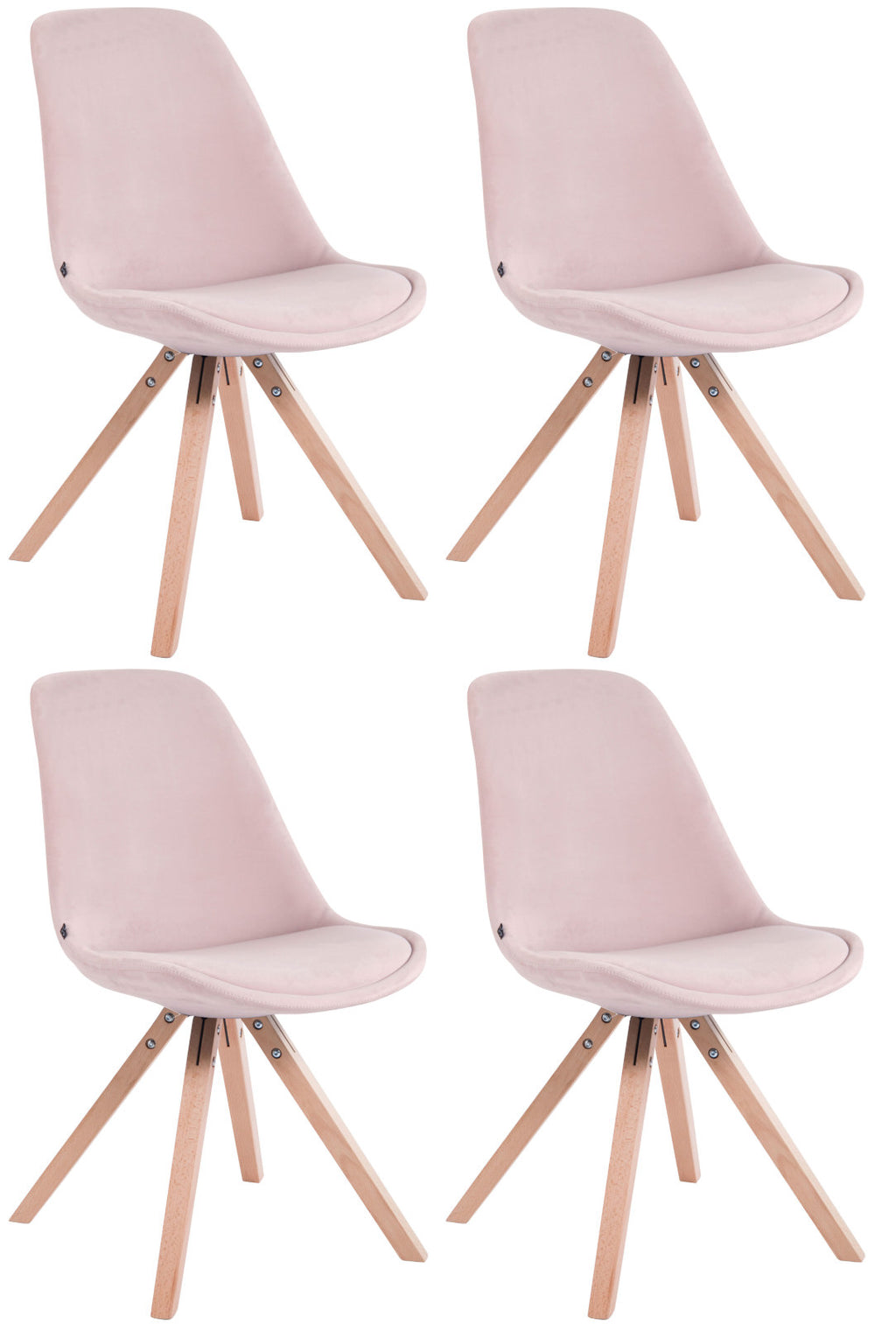 4er Set Stühle Toulouse Samt Square