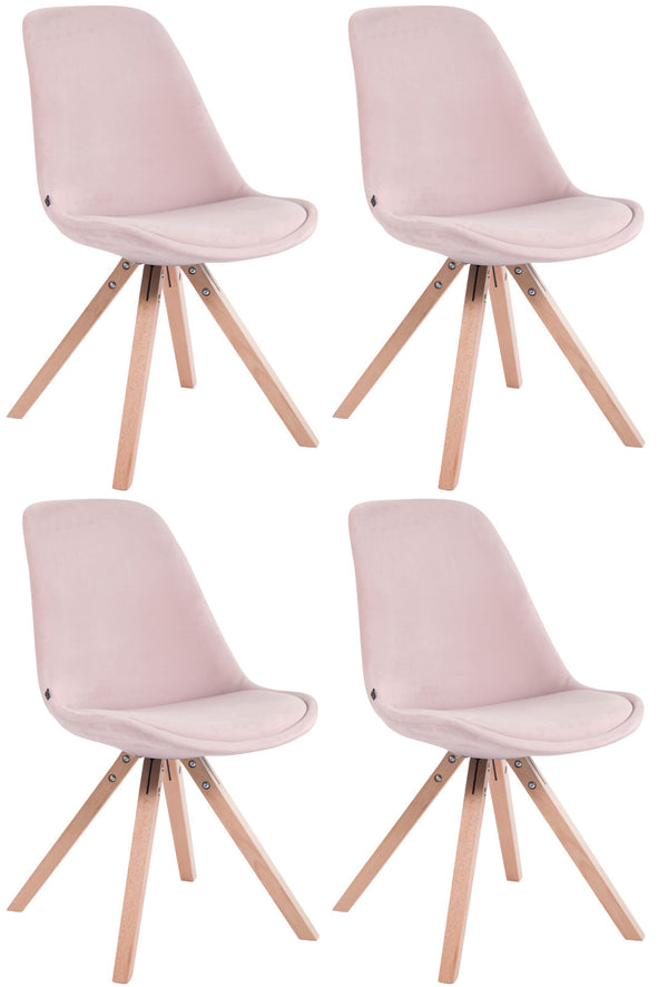 4er Set Stühle Toulouse Samt Square