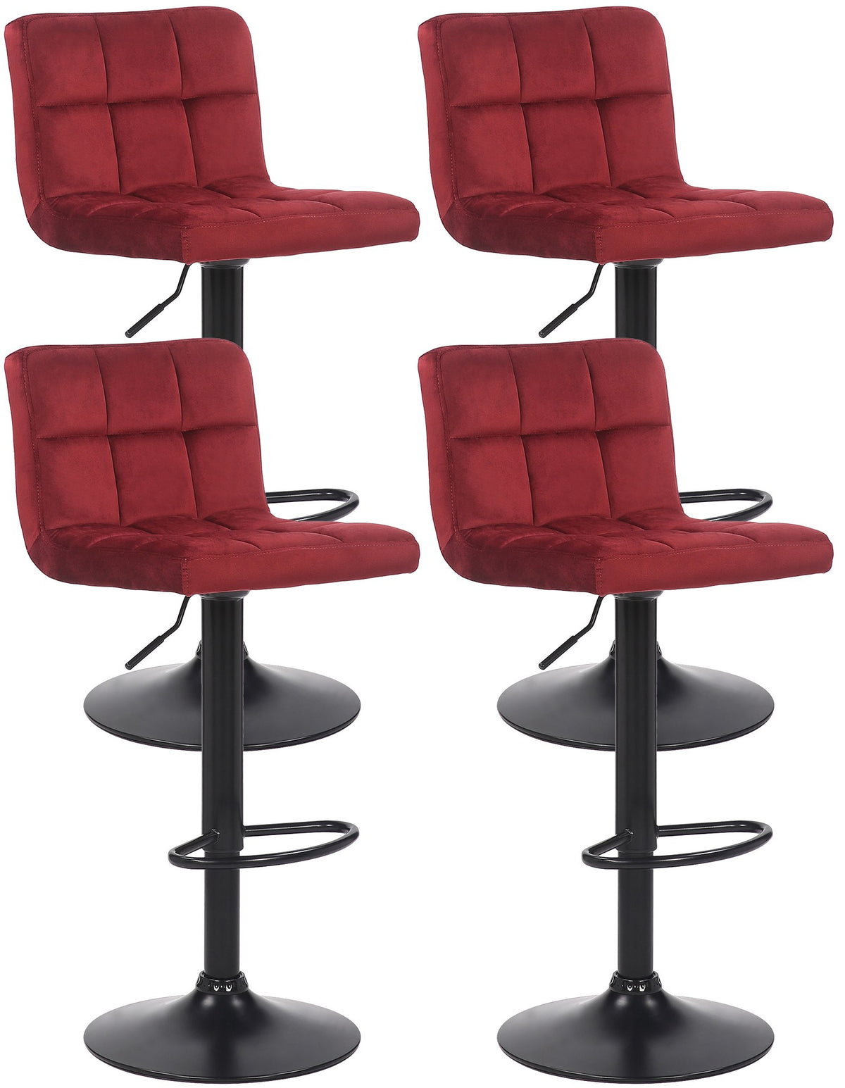 4er Set Barhocker Feni Samt