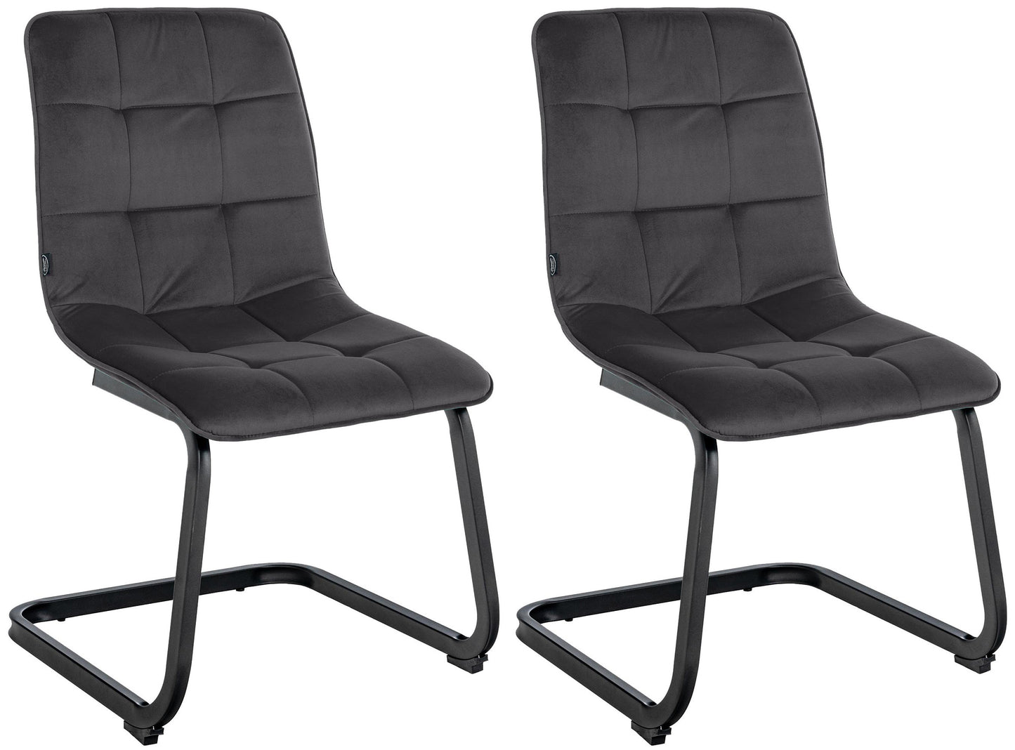 Set van 2 eetkamerstoelen Vermont fluweel