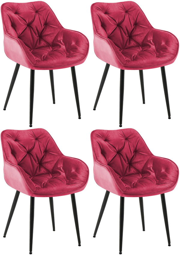 Set van 4 stoelen Tanna fluweel