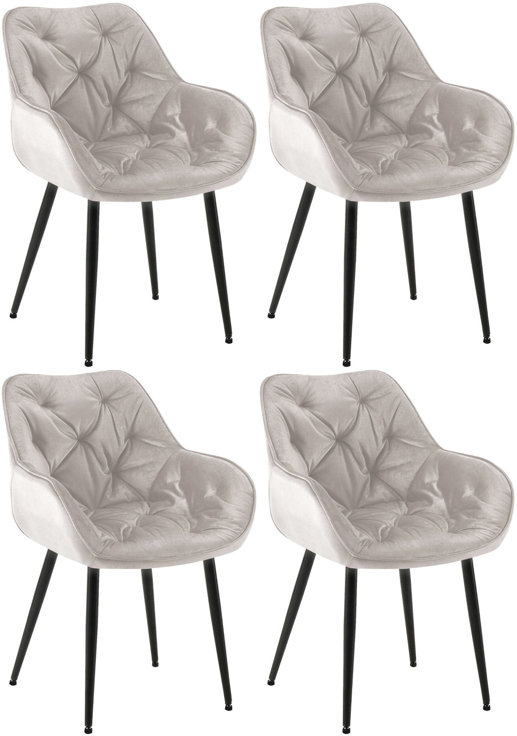 Set van 4 stoelen Tanna fluweel