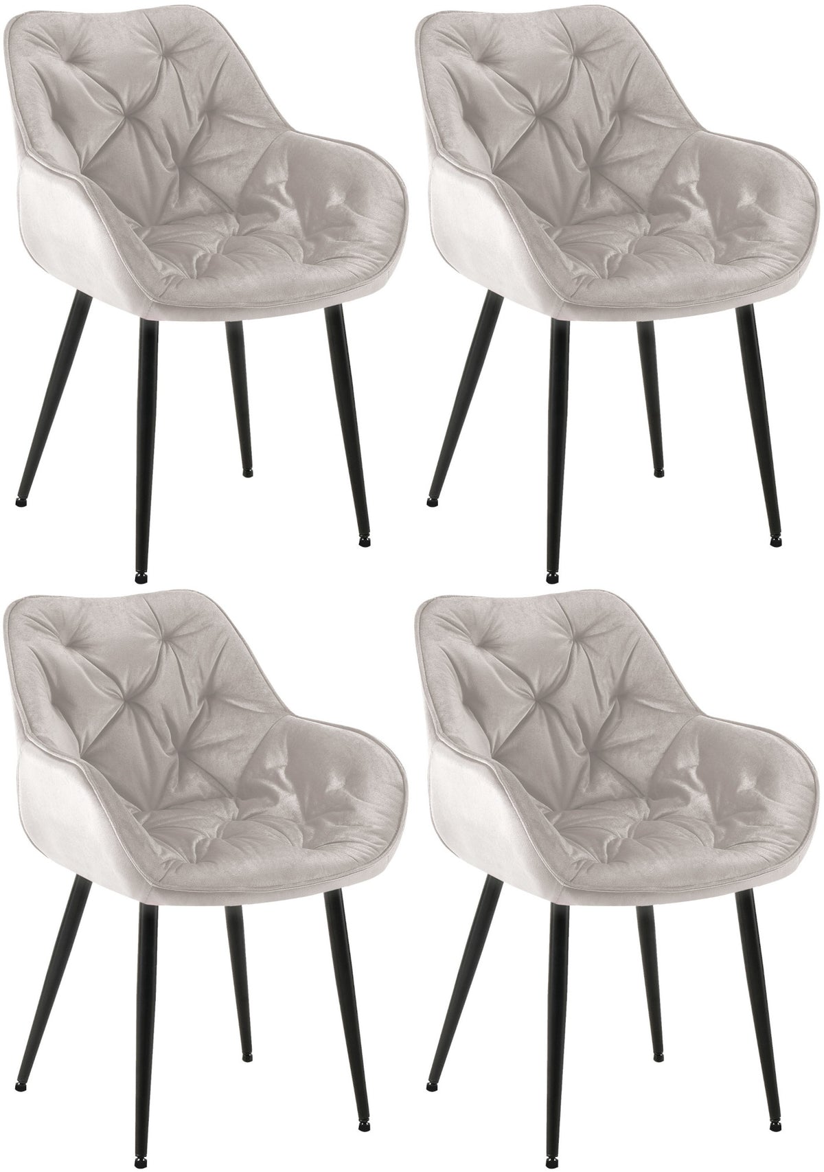 Set van 4 stoelen Tanna fluweel
