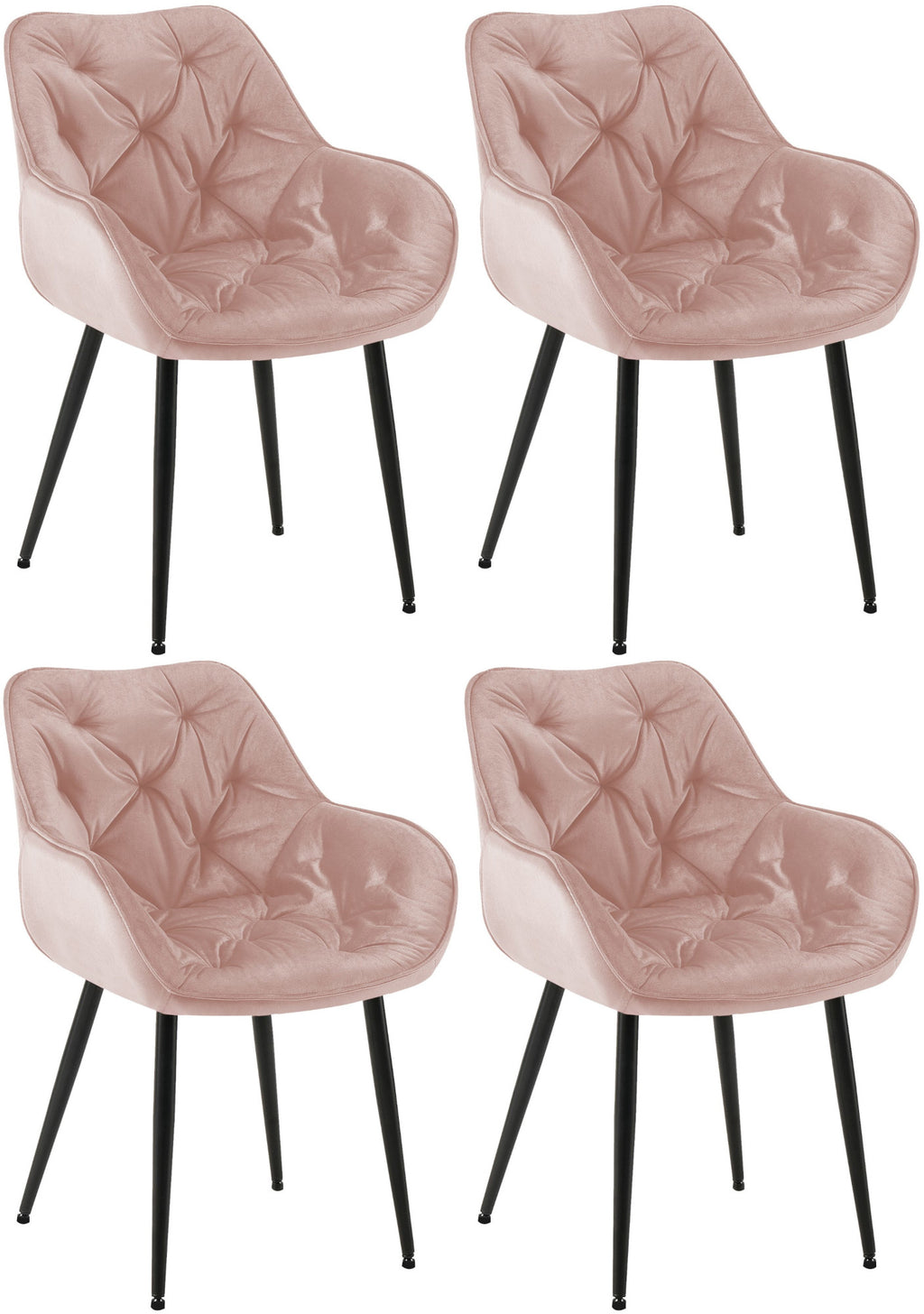 Set van 4 stoelen Tanna fluweel