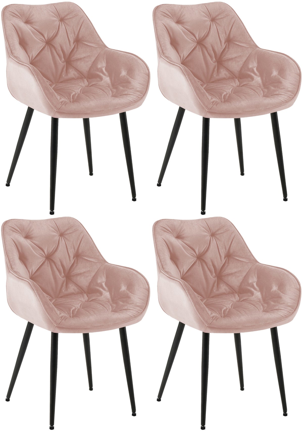 Set van 4 stoelen Tanna fluweel