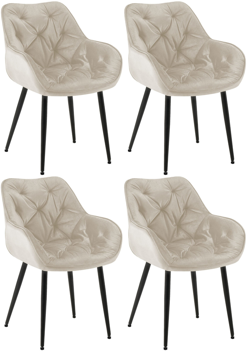 Set van 4 stoelen Tanna fluweel