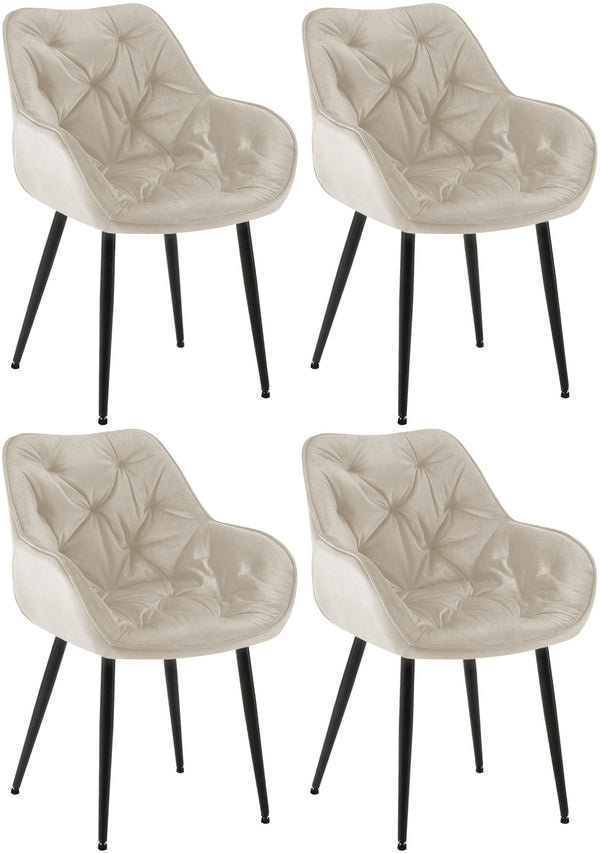 Set van 4 stoelen Tanna fluweel