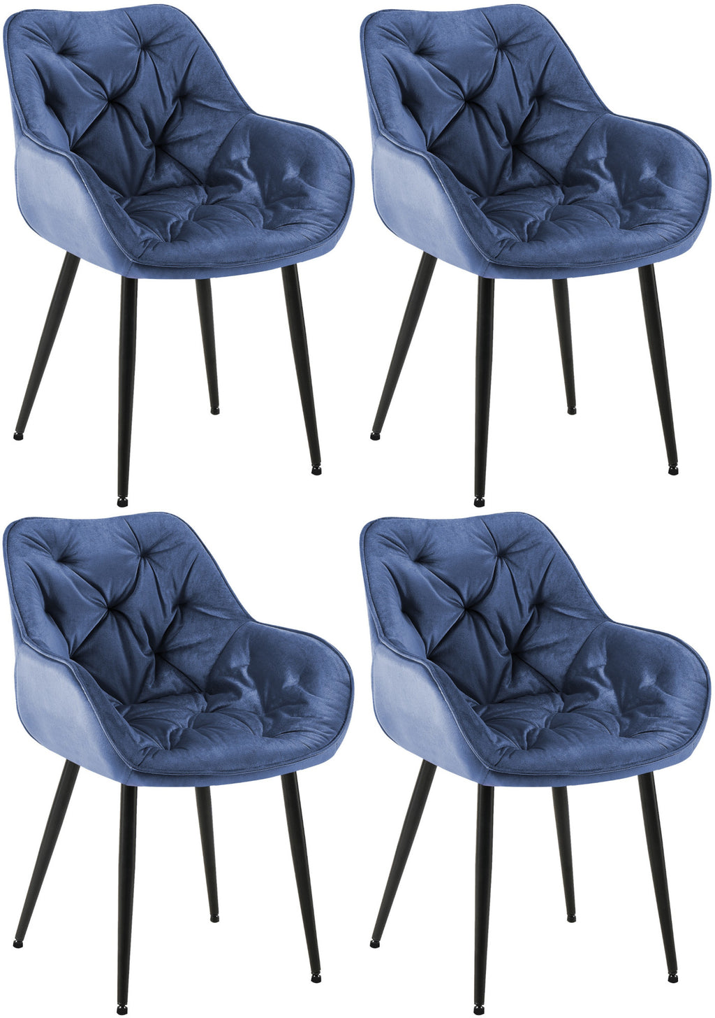 Set van 4 stoelen Tanna fluweel