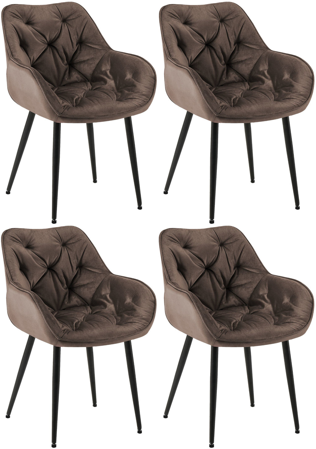 Set van 4 stoelen Tanna fluweel