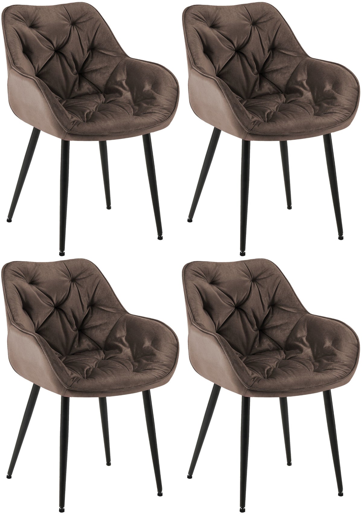 Set van 4 stoelen Tanna fluweel