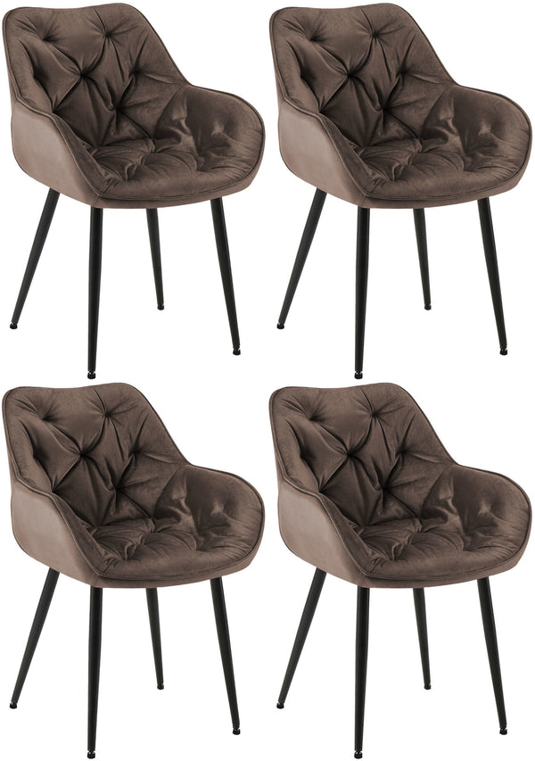 Set van 4 stoelen Tanna fluweel