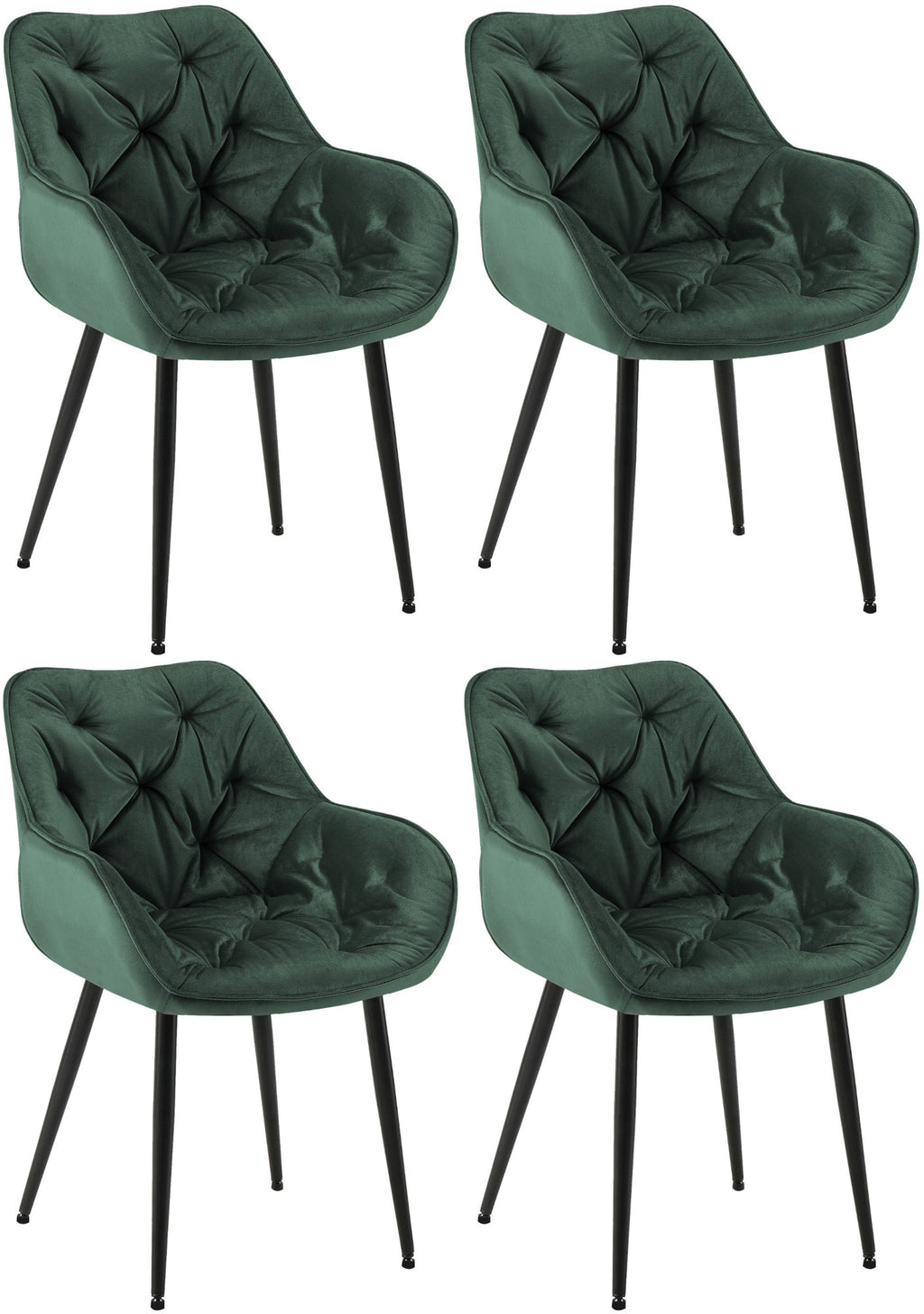 Set van 4 stoelen Tanna fluweel