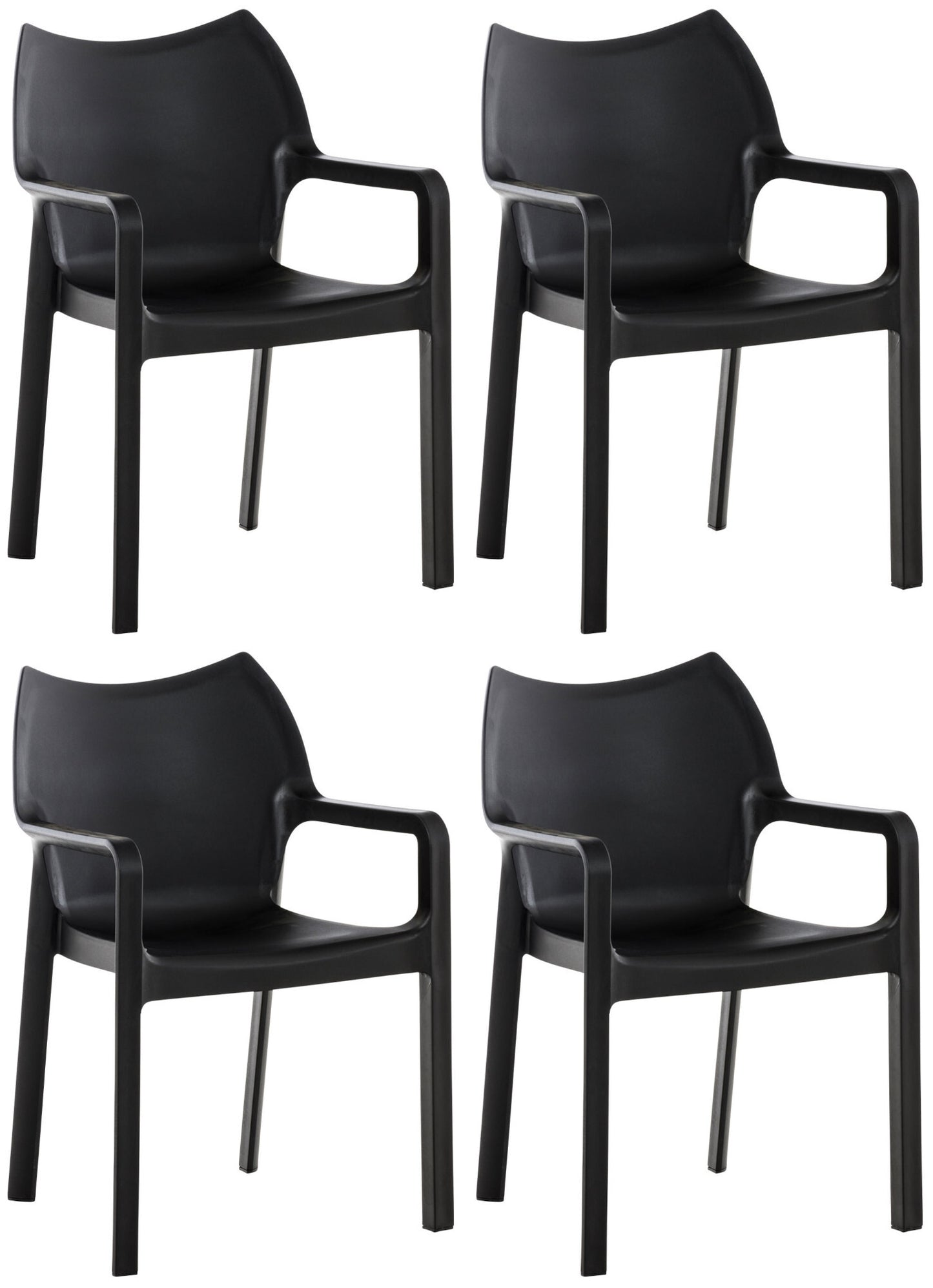 Set van 4 Diva tuinstoelen met armleuningen