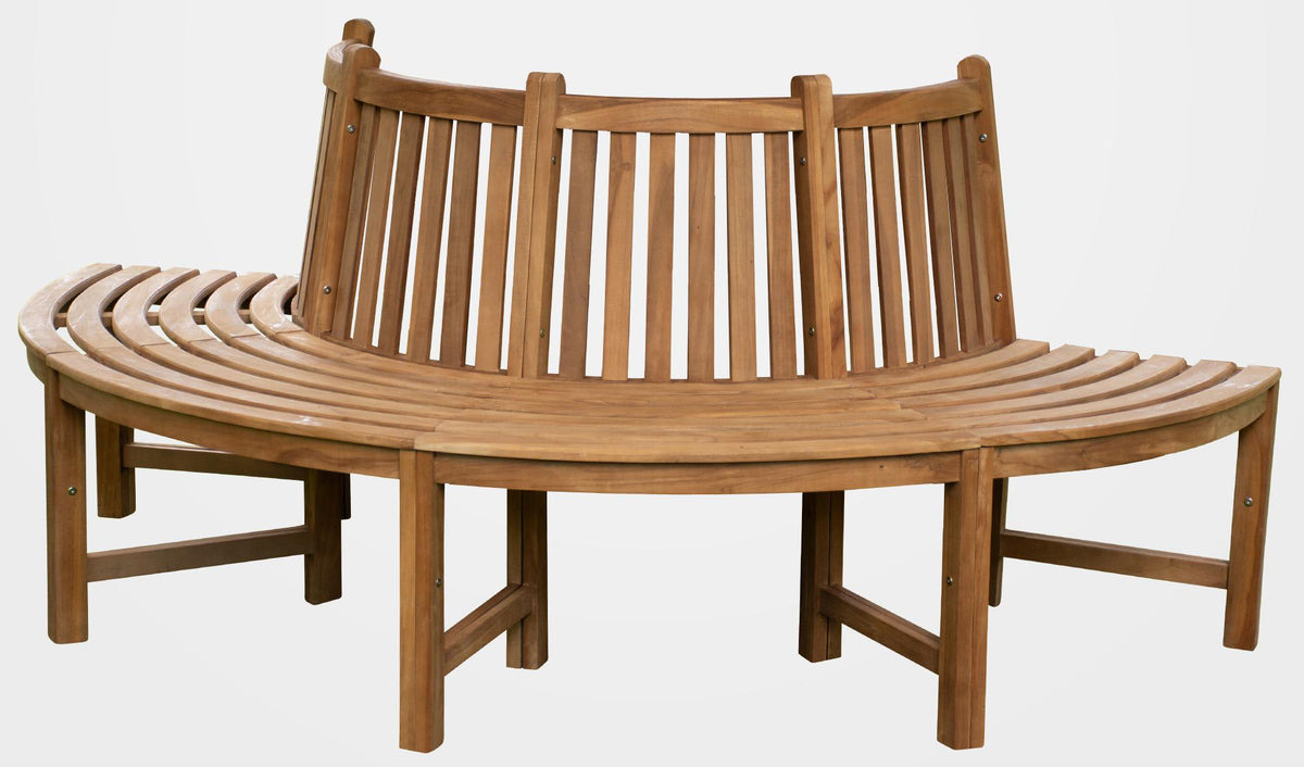 180° Baumbank Male mit Rückenlehne aus Teak Hauptbild