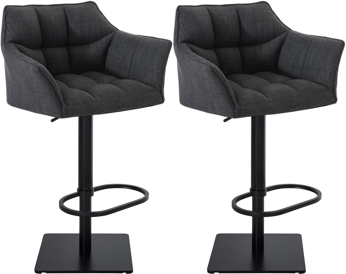 2er Set Barhocker Damaso Stoffbezug