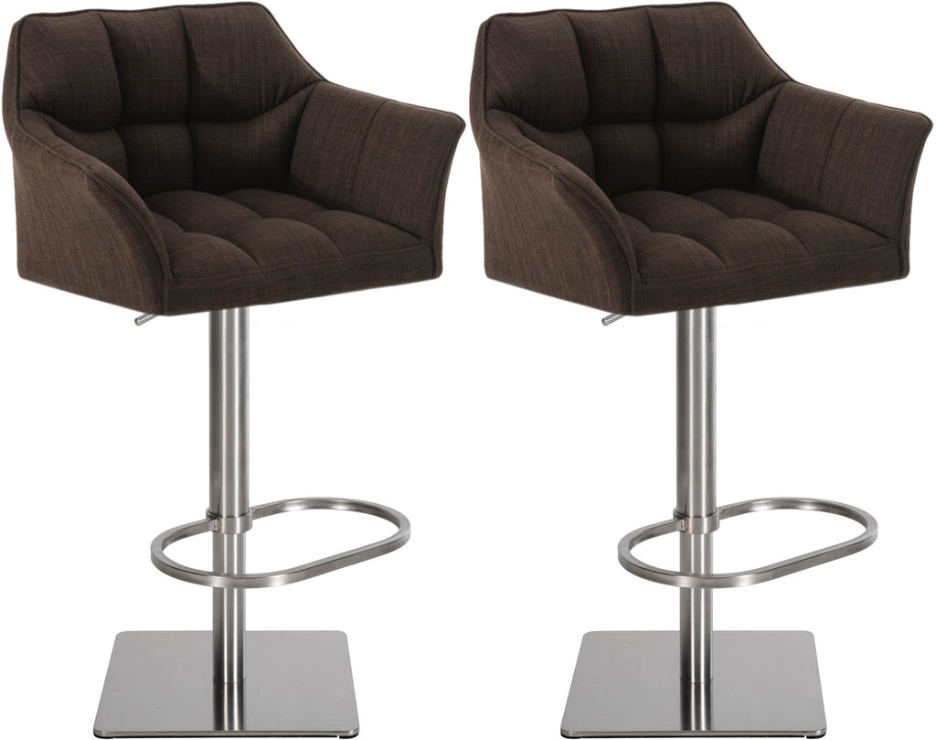 2er Set Barhocker Damaso Stoffbezug