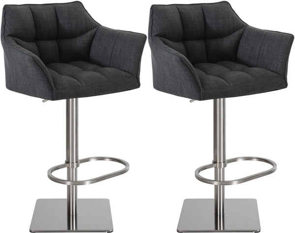2er Set Barhocker Damaso Stoffbezug