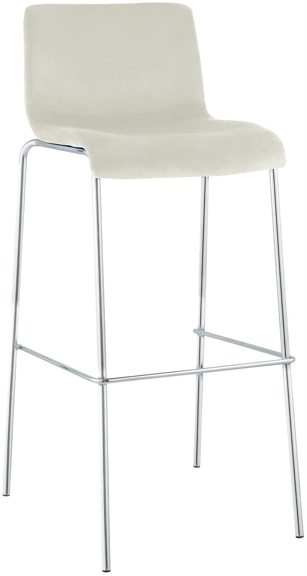 Barhocker Hover Samt Vierfußgestell Chrom