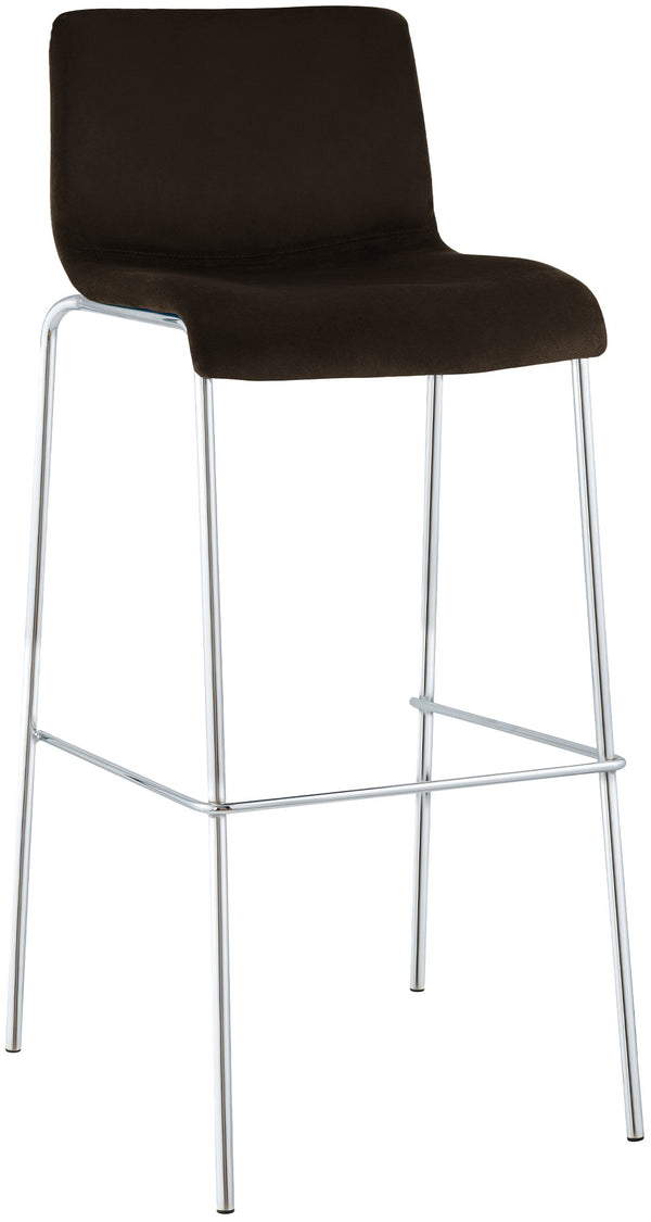 Barhocker Hover Samt Vierfußgestell Chrom
