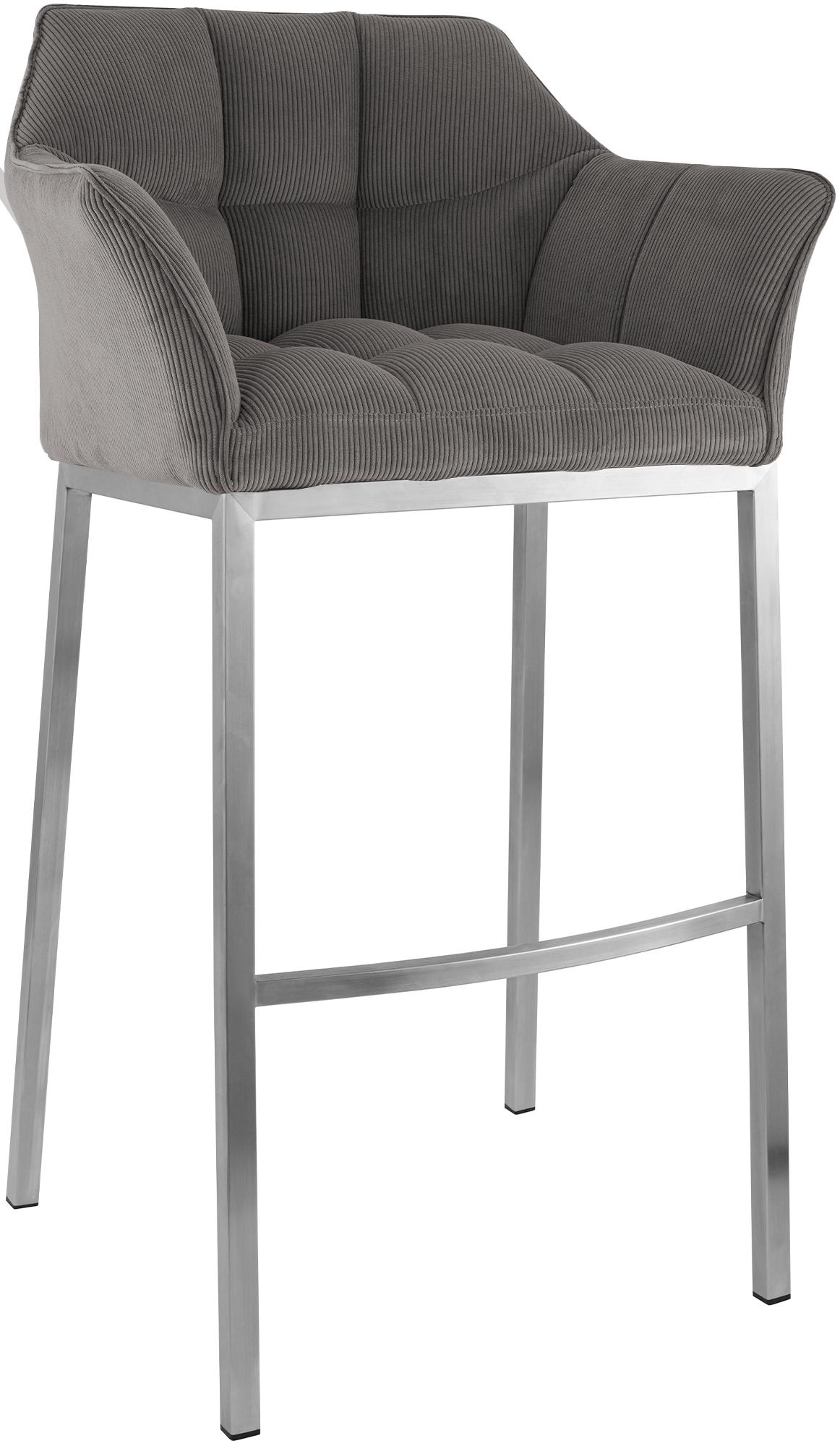 Barhocker Damaso Cord mit Vierfußgestell Secundaire afbeelding