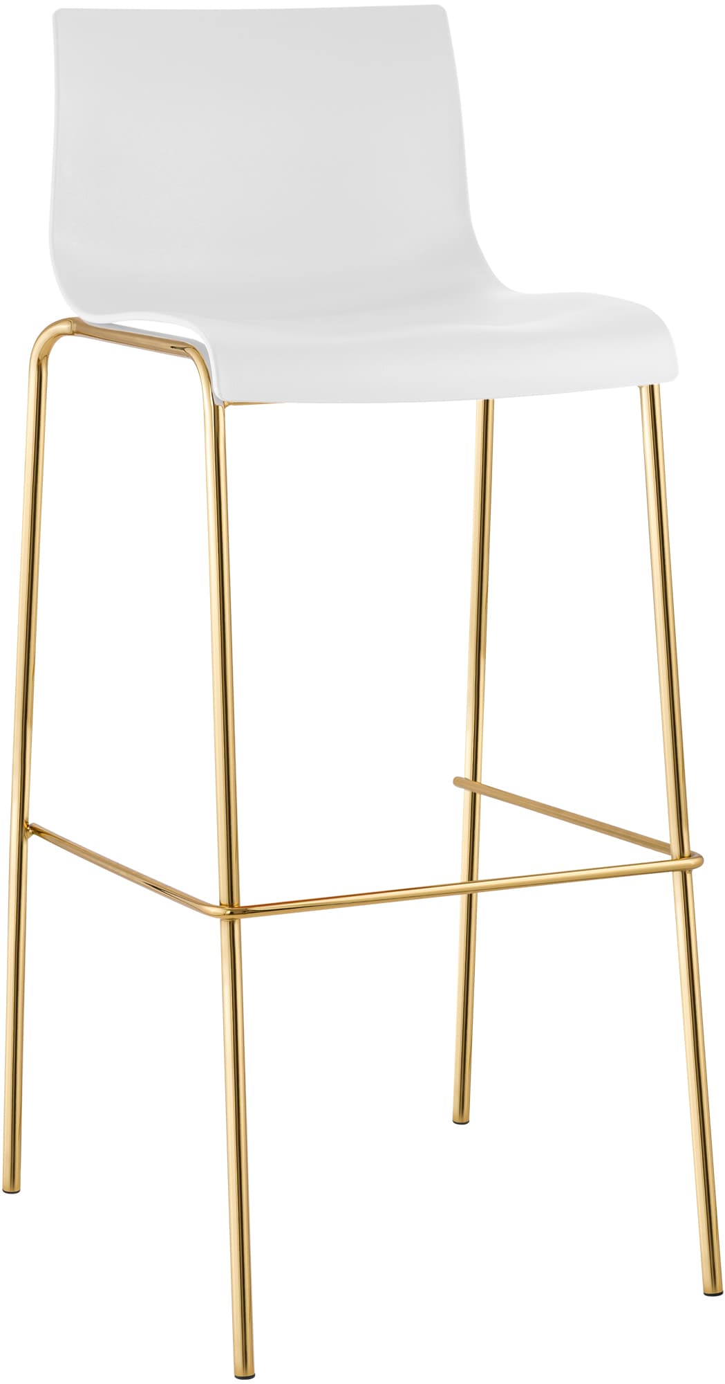 Barhocker Hover Kunststoff Vierfußgestell Gold Hauptbild