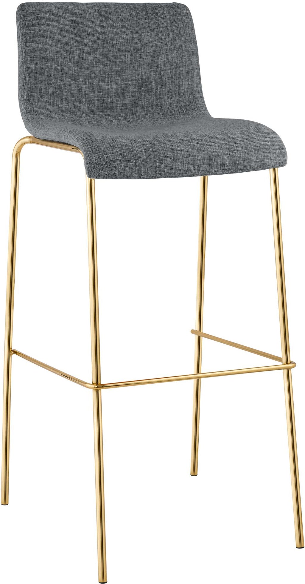 Barhocker Hover Stoff Vierfußgestell Gold