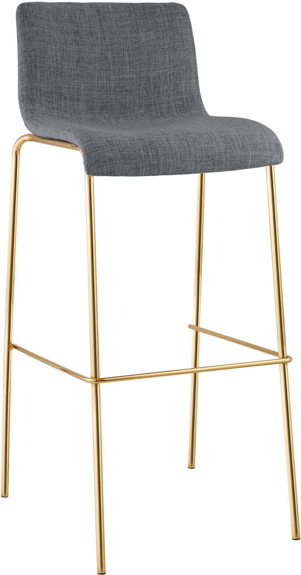 Barhocker Hover Stoff Vierfußgestell Gold