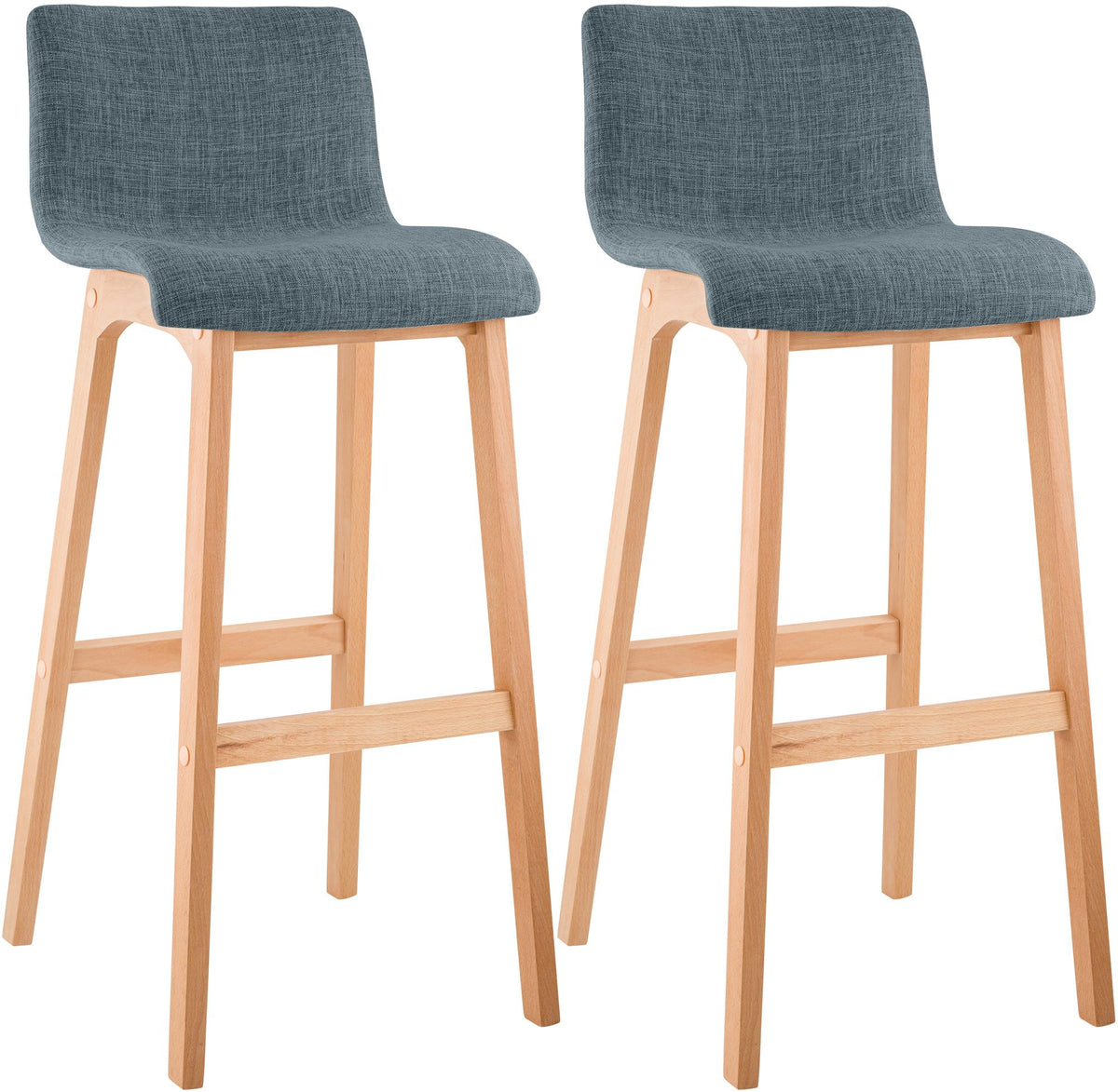 2er Set Barhocker Hover Stoff Vierfußgestell Natura