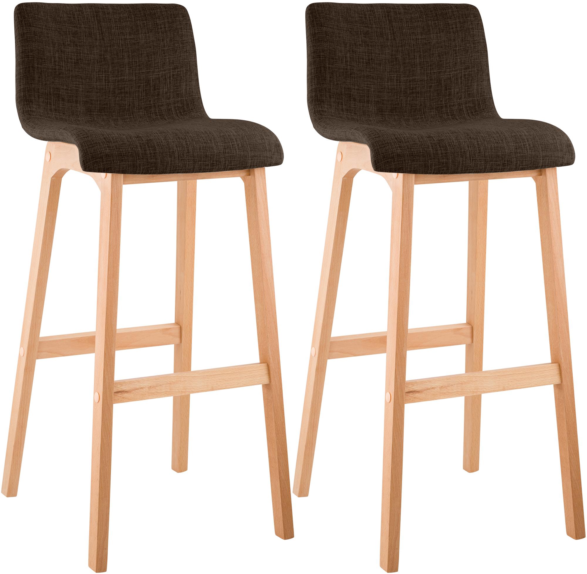 2er Set Barhocker Hover Stoff Vierfußgestell Natura Zweitbild