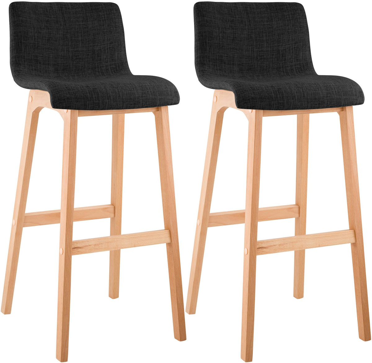 2er Set Barhocker Hover Stoff Vierfußgestell Natura