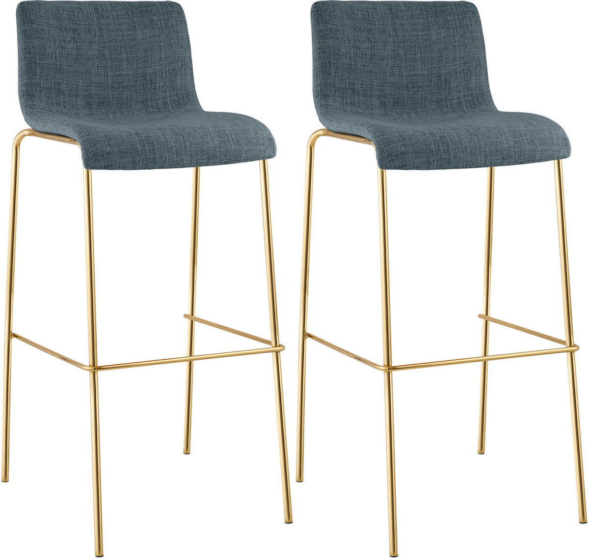 2er Set Barhocker Hover Stoff Vierfußgestell Gold Hauptbild