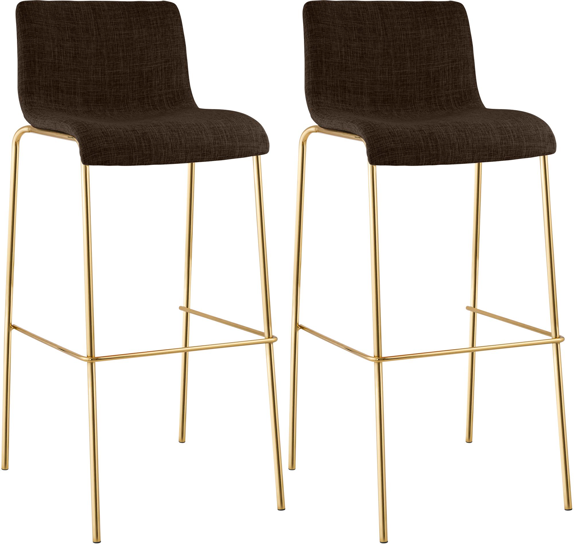 2er Set Barhocker Hover Stoff Vierfußgestell Gold Zweitbild