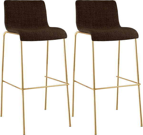 2er Set Barhocker Hover Stoff Vierfußgestell Gold