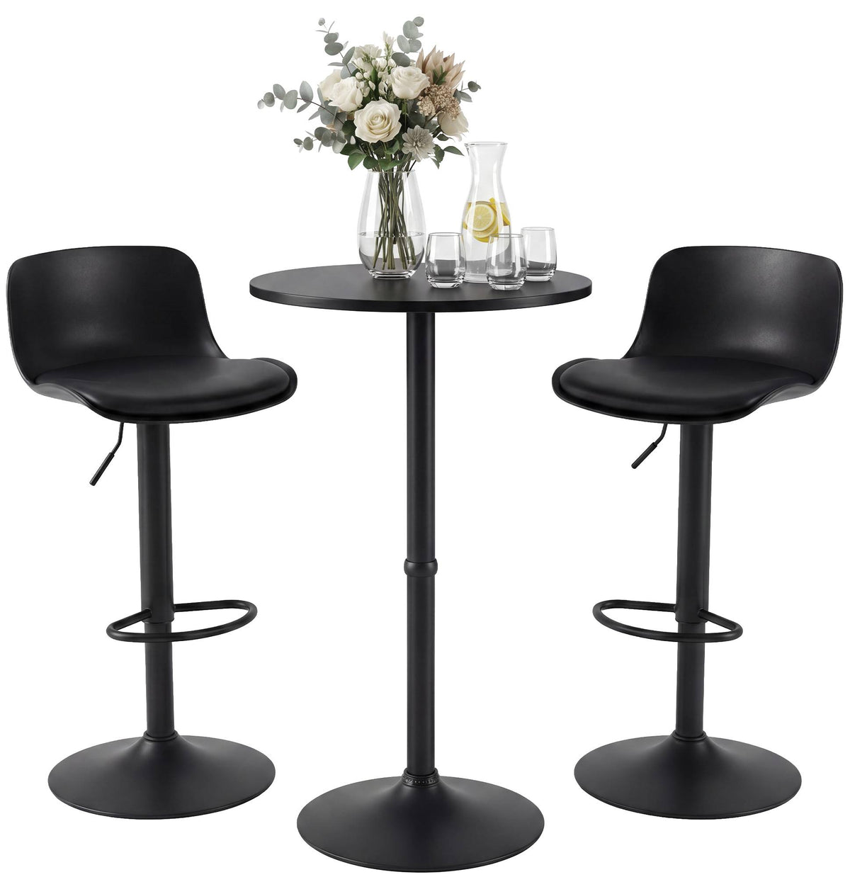 2er Bartisch Set Velor Kunstleder Hauptbild