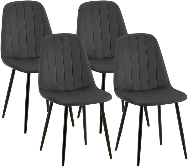 4er Set Esszimmerstühle Baxter Samt