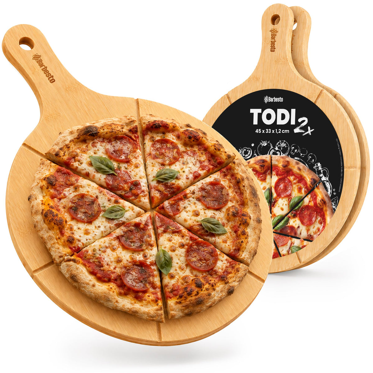 2er Set Pizzabretter Todi Bambus