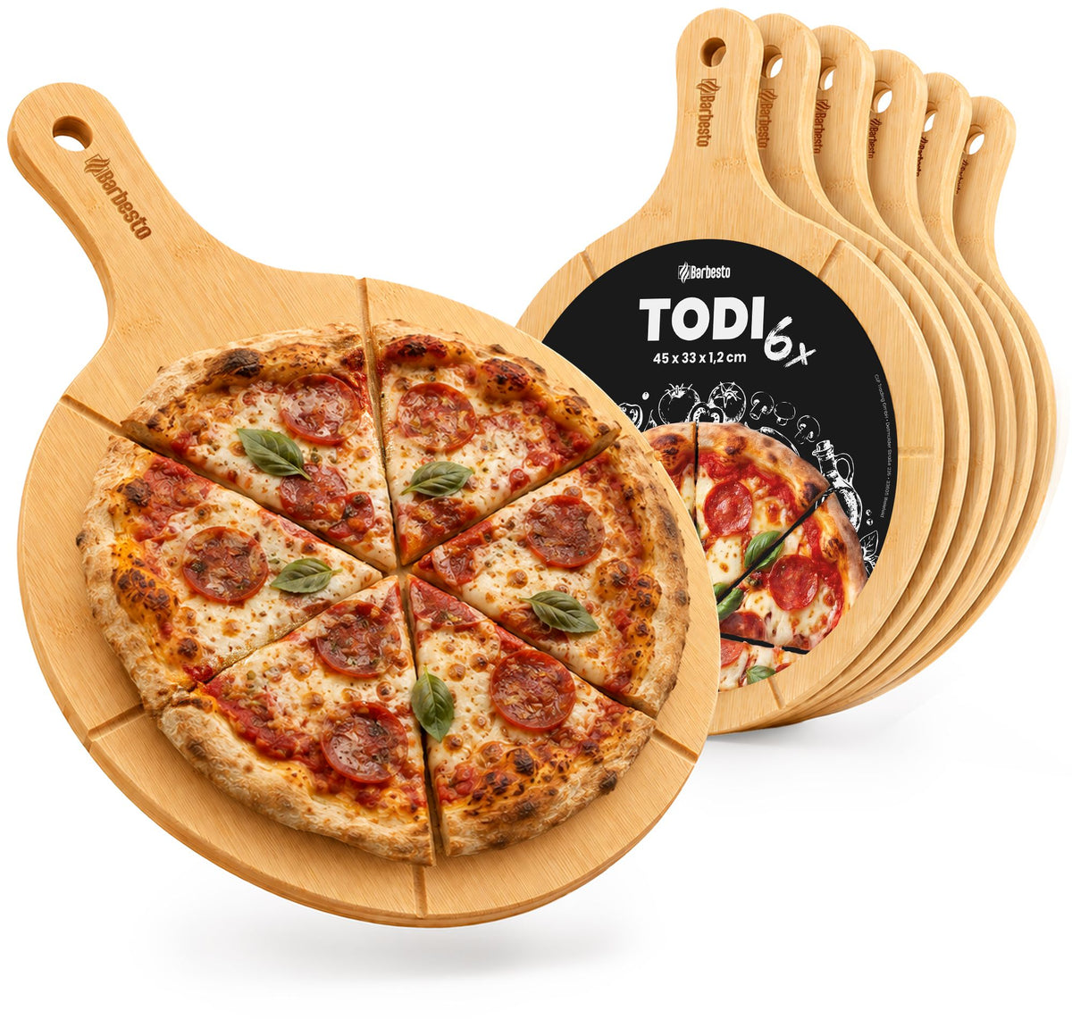 6er Set Pizzabretter Todi Bambus