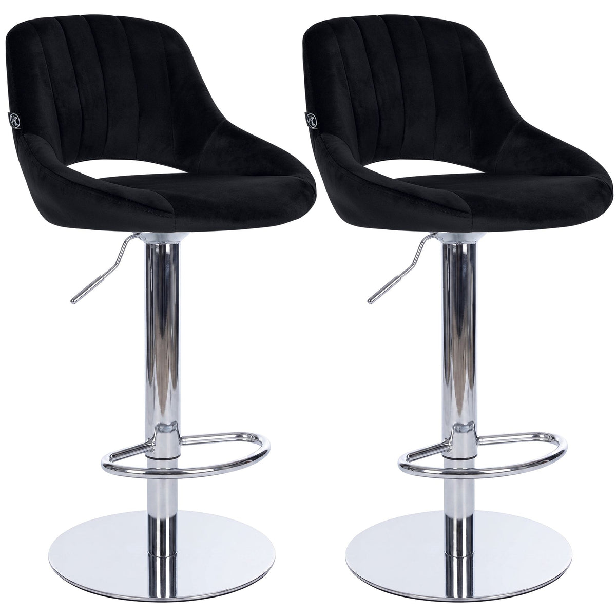 2er Set Barhocker Milet Chrom mit extra schweren Standfüßen Hauptbild