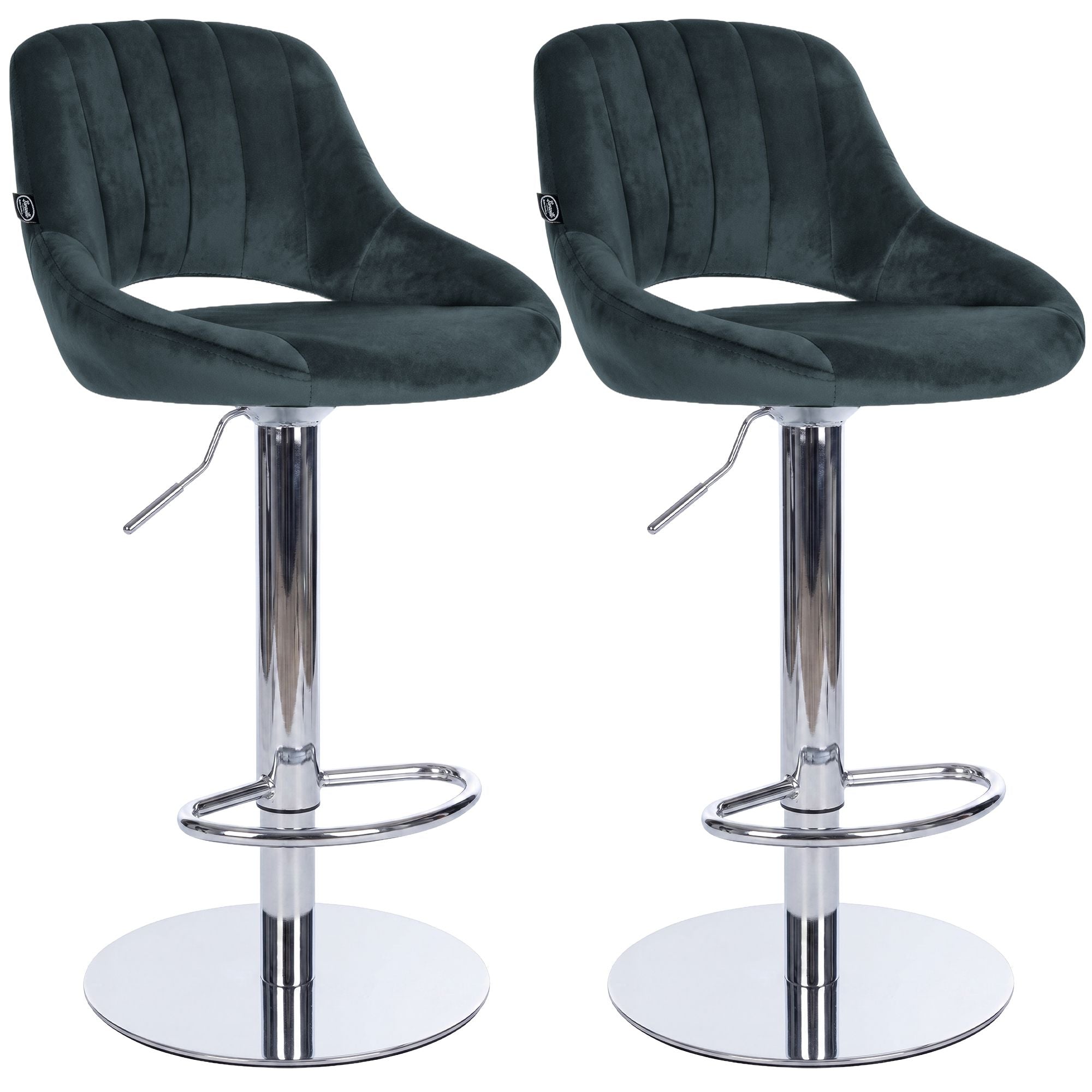 2er Set Barhocker Milet Chrom mit extra schweren Standfüßen Zweitbild