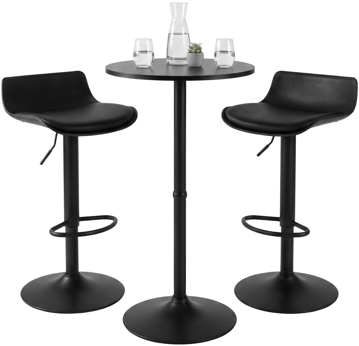 Bartisch-Set Navo mit zwei Barhockern in Lederoptik Hauptbild
